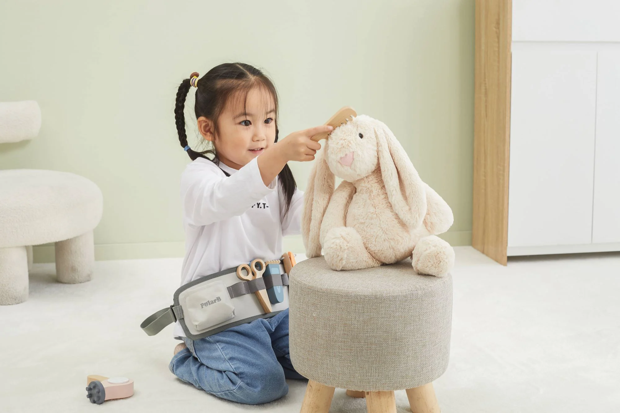 Set din lemn Viga Toys PolarB Intrumente pentru coafat foto