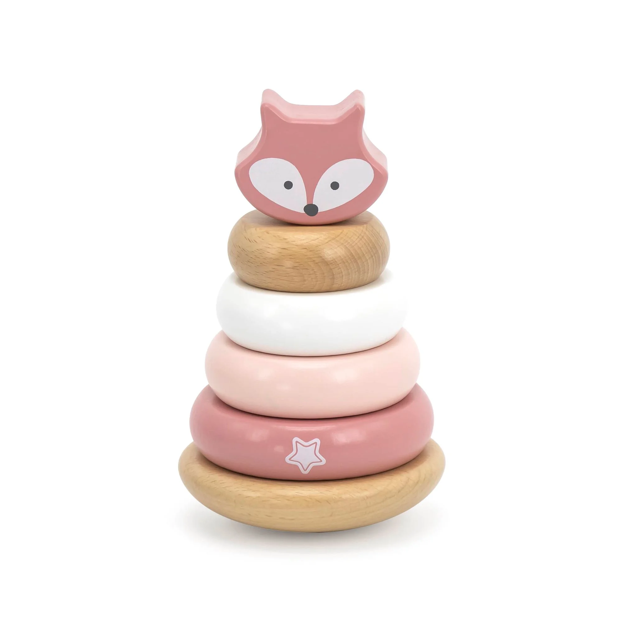 Set jucarie de tras si piramida din lemn Viga Toys Vulpe foto