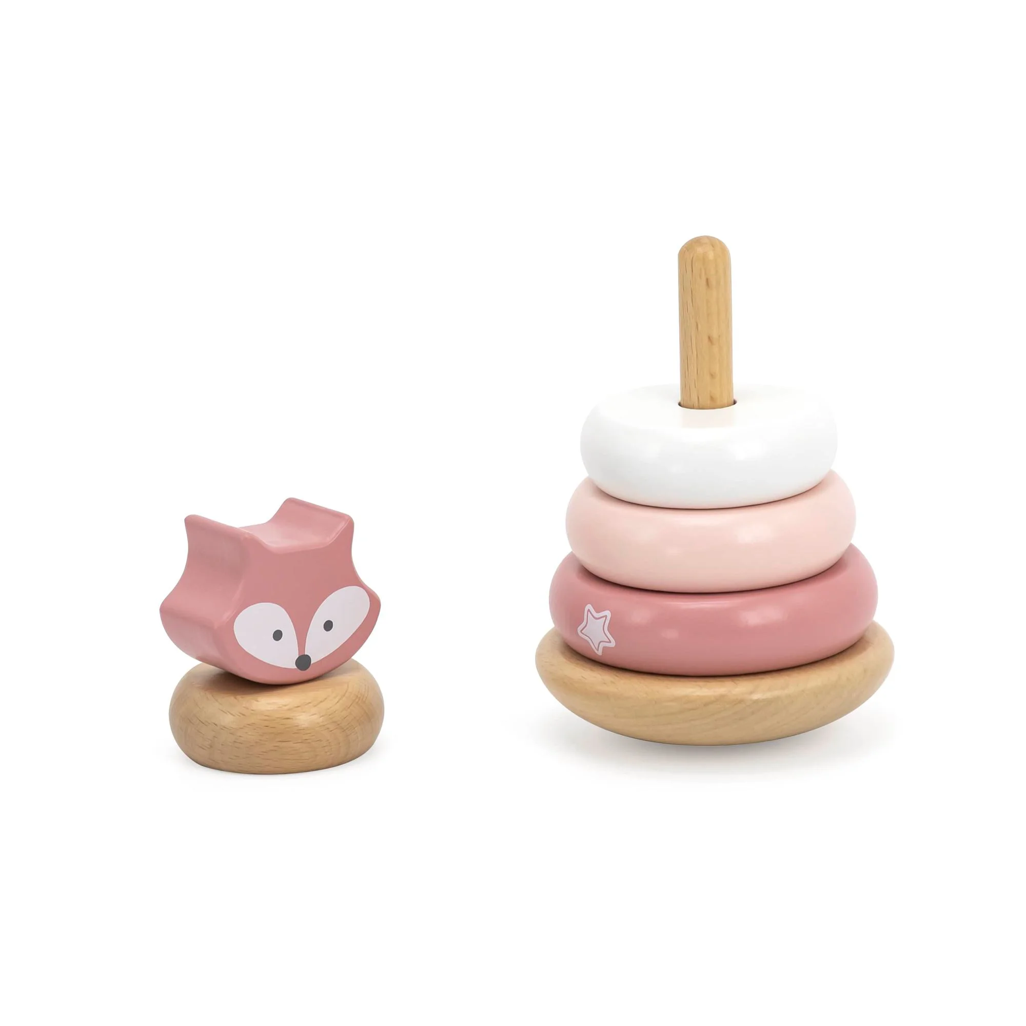 Set jucarie de tras si piramida din lemn Viga Toys Vulpe foto
