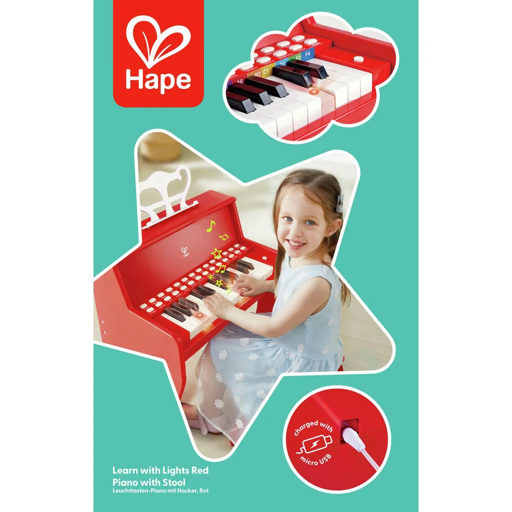 Электропианино Hape с креслом и подсветкой foto