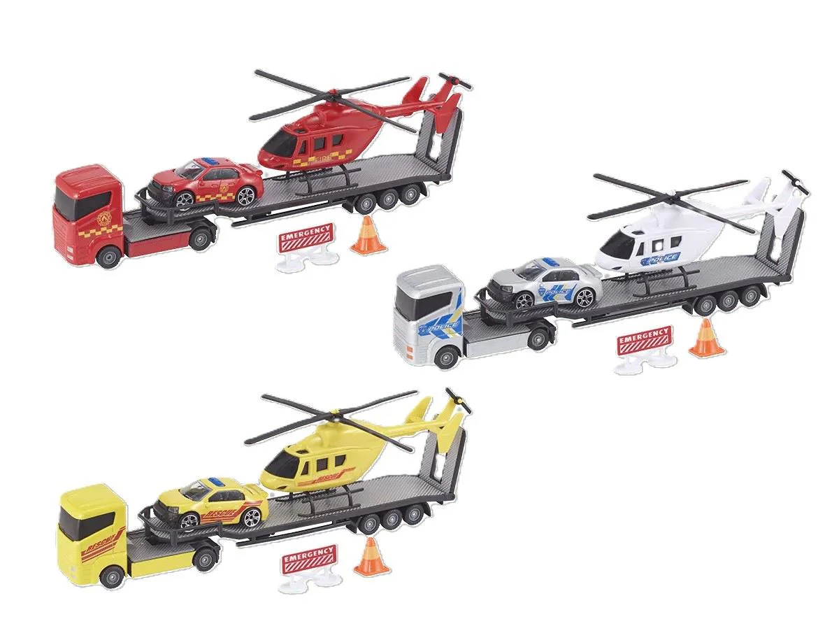 Set de joaca HTI Transportator Teamsterz cu elicopter si masina de politie, (in as.) foto