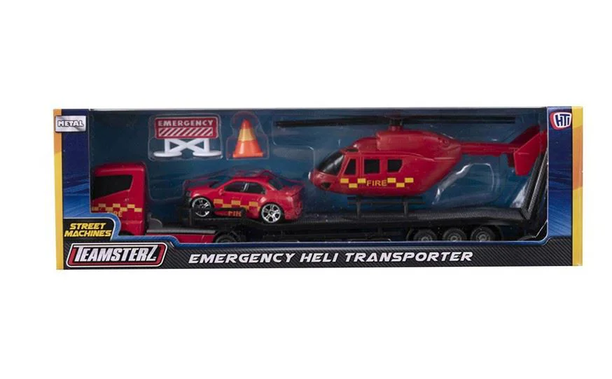 Set de joaca HTI Transportator Teamsterz cu elicopter si masina de politie, (in as.) foto