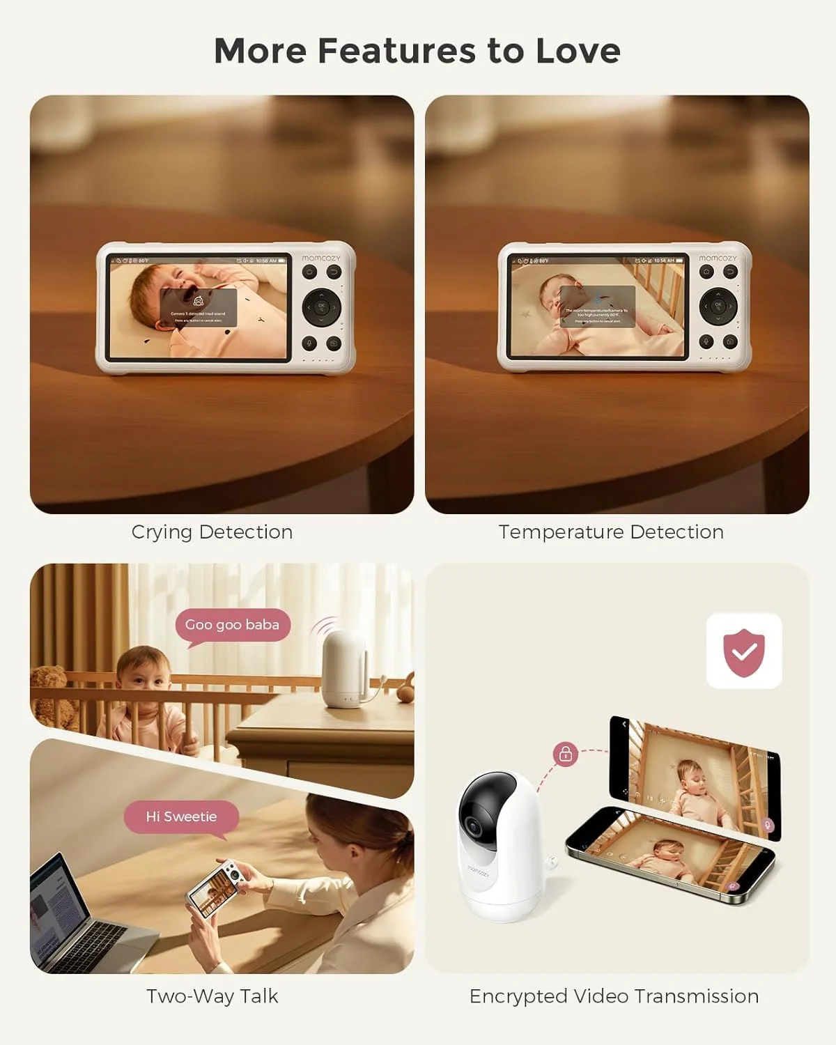 Цифровая видеоняня Momcozy Smart Wifi 5,5" BM04 foto