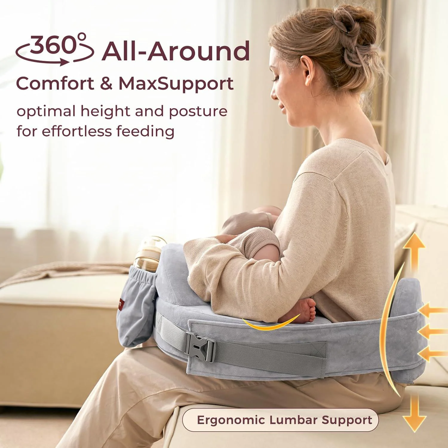 Подушка для кормления Momcozy CozyPro Grey foto
