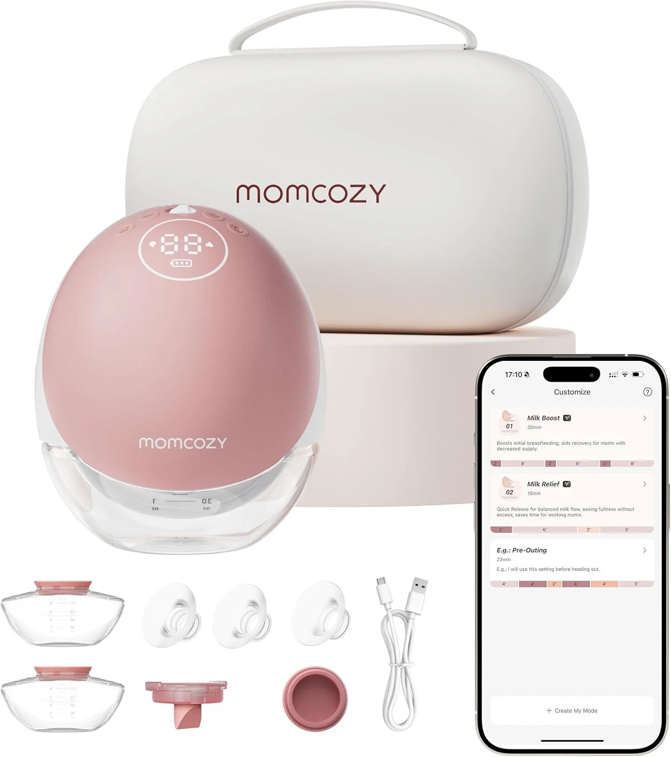 Pompa de san electrica hands-free Momcozy M9 Red foto