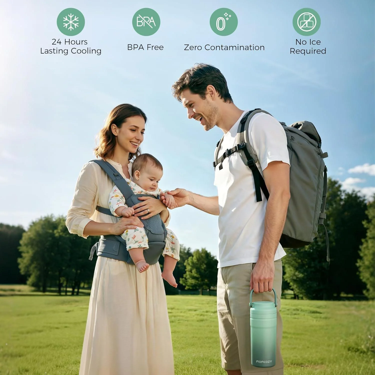 Портативный охладитель для грудного молока Momcozy, 325 мл foto