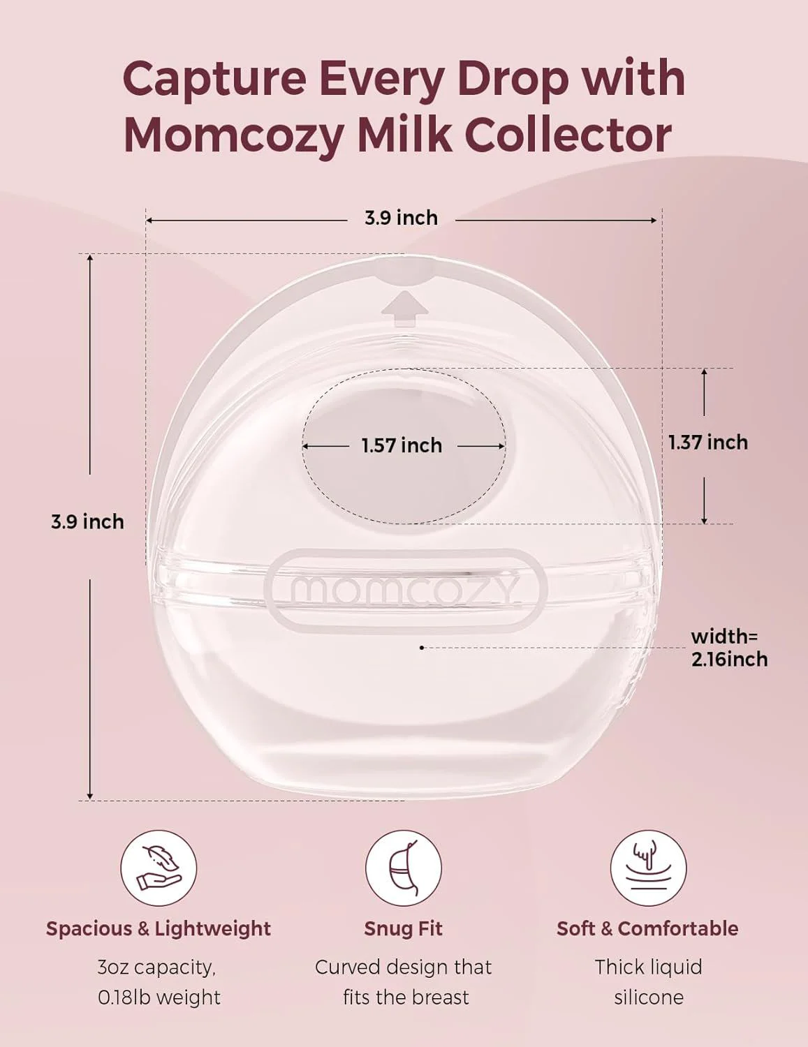 Двойной коллектор для сбора грудного молока Momcozy, 90 мл foto