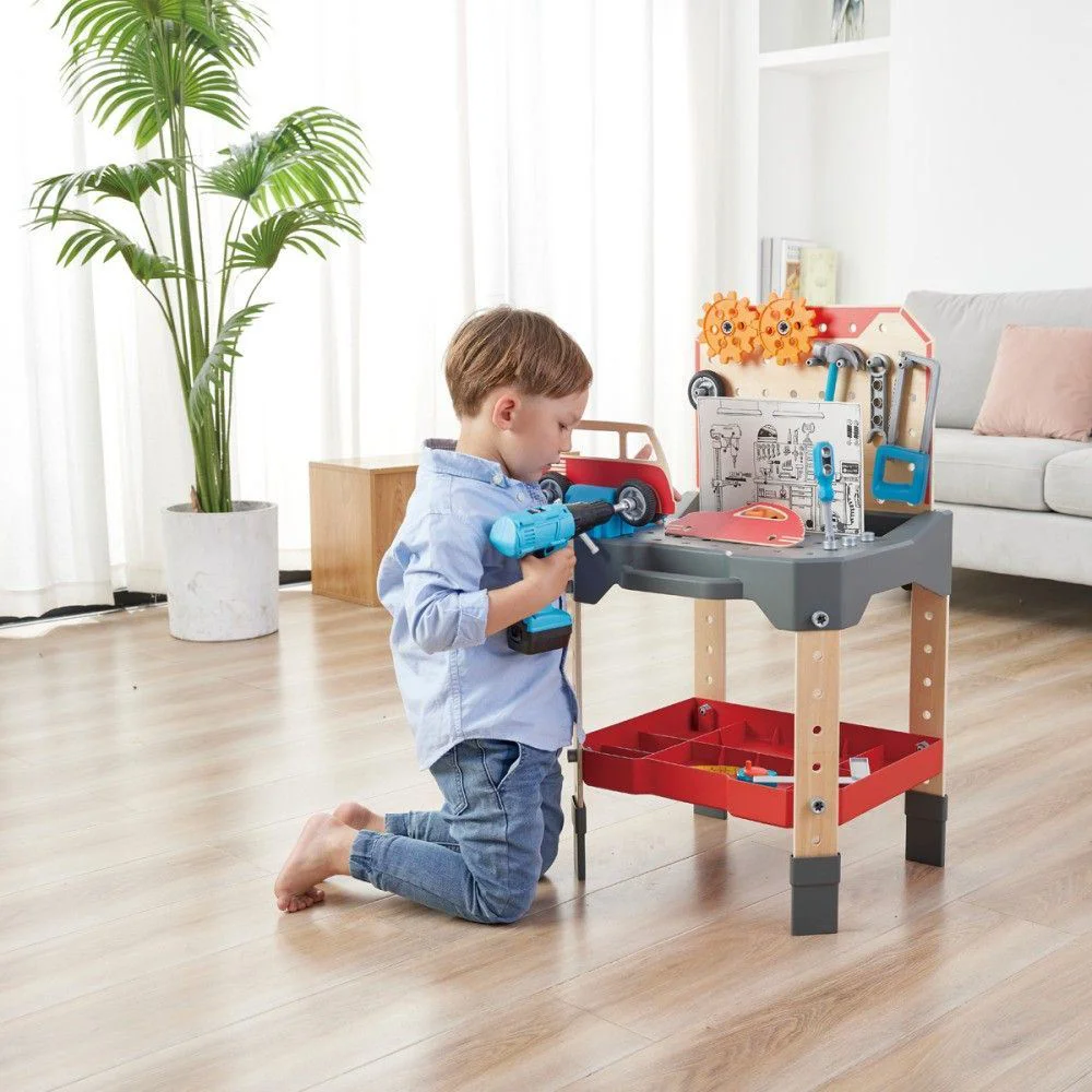 Деревянный игровой верстак Hape с инструментами и ящиком для хранения foto