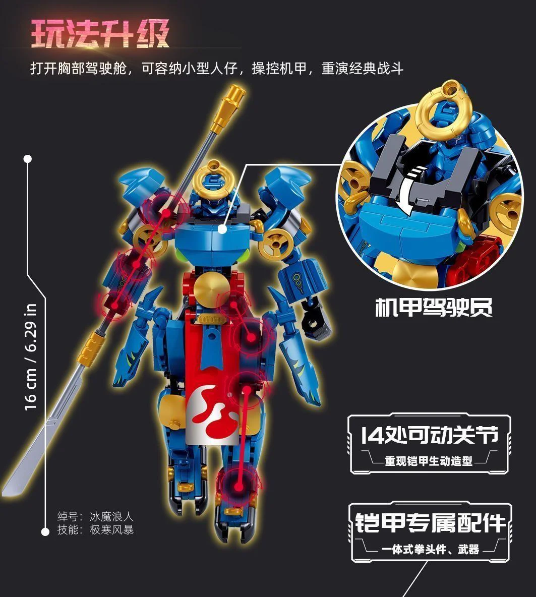 Set de constructie Sluban Samuraiul Albastru, 230 piese foto