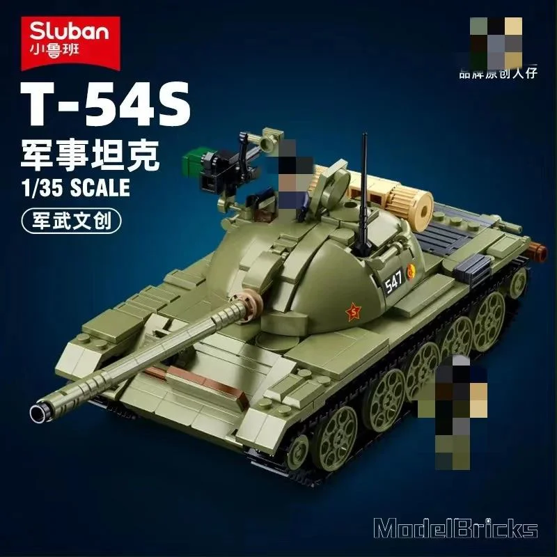 Set de constructie Sluban Tanc T-54S, scara 1:35, 604 piese foto