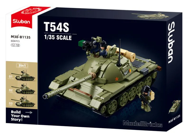Set de constructie Sluban Tanc T-54S, scara 1:35, 604 piese foto
