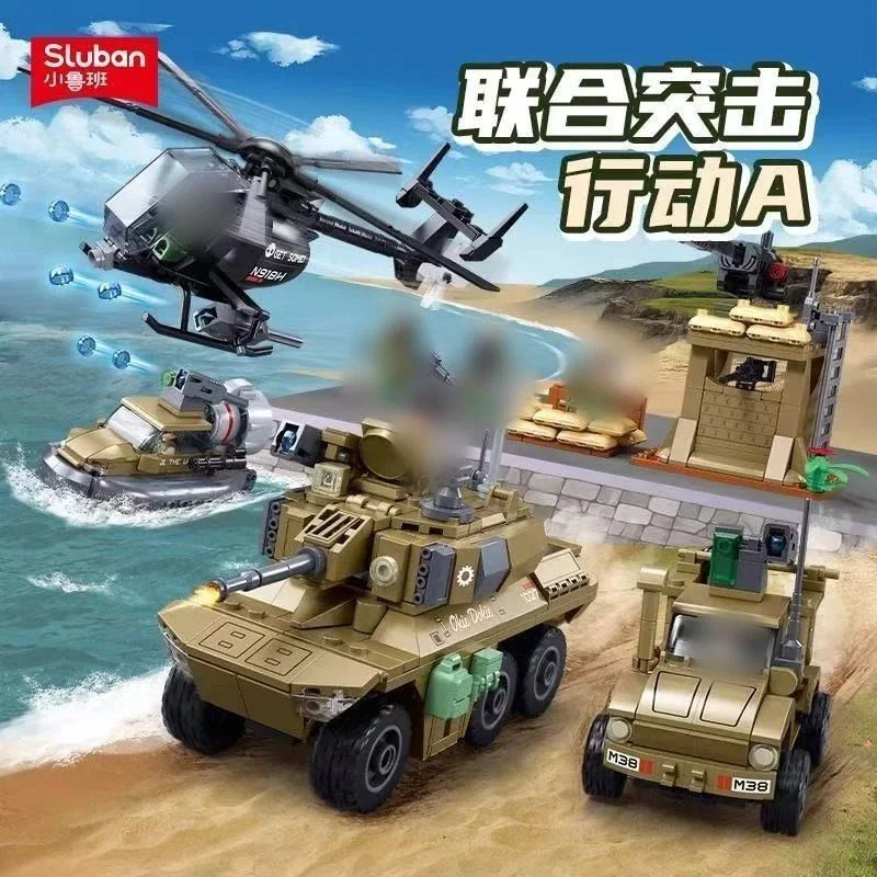 Set de constructie Sluban Vehicule militare, 744 piese foto