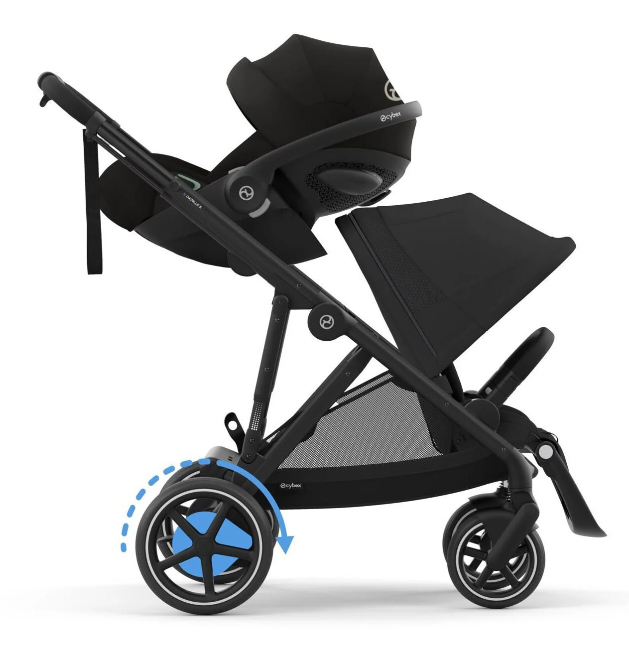 Двойная коляска Cybex e-Gazelle S BLK BP Moon Black foto