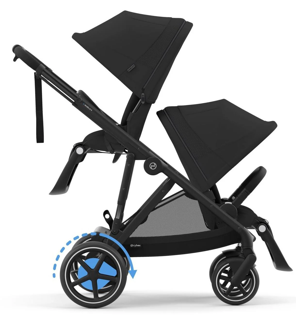 Двойная коляска Cybex e-Gazelle S BLK BP Moon Black foto