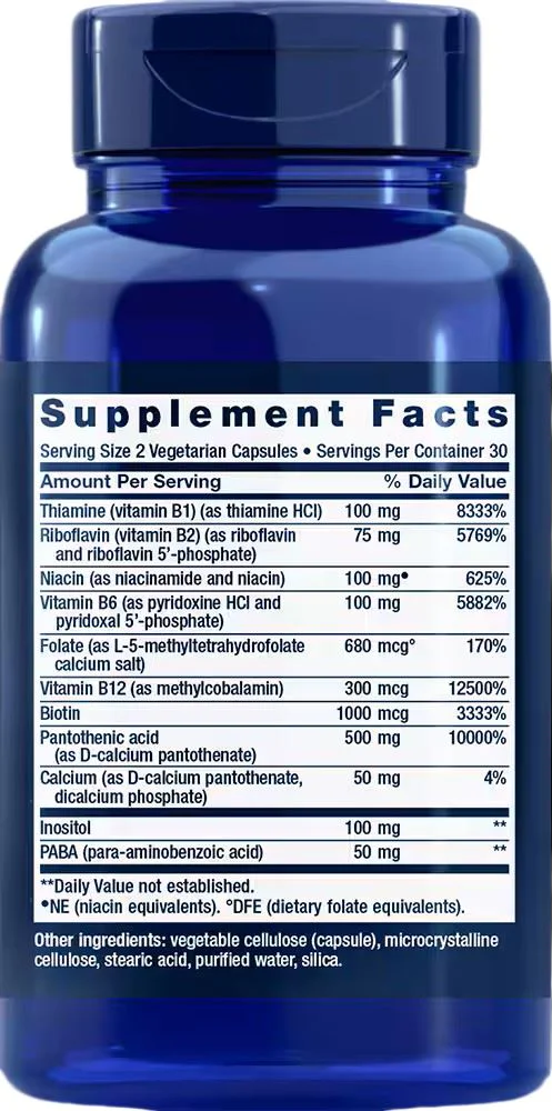 Supliment alimentar Life Extension Bioactive Complete B-Complex, 60 veg. capsule foto