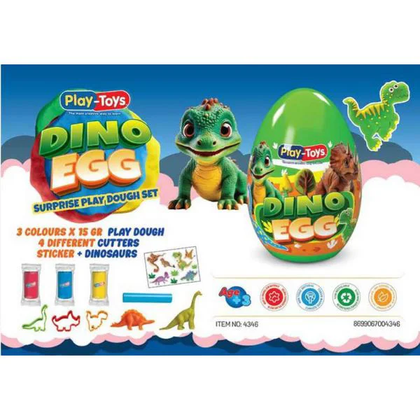 Набор для лепки в яйце Play Toys Динозавры foto