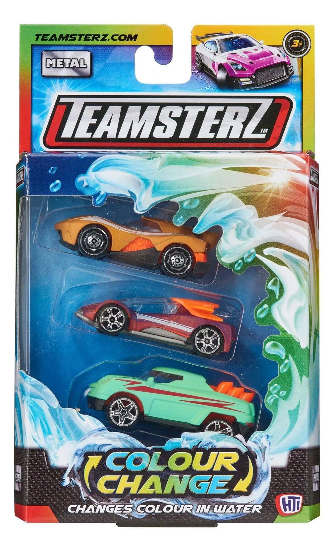 Set de 3 masinute cu schimbare de culoare HTI Teamsterz S/M foto