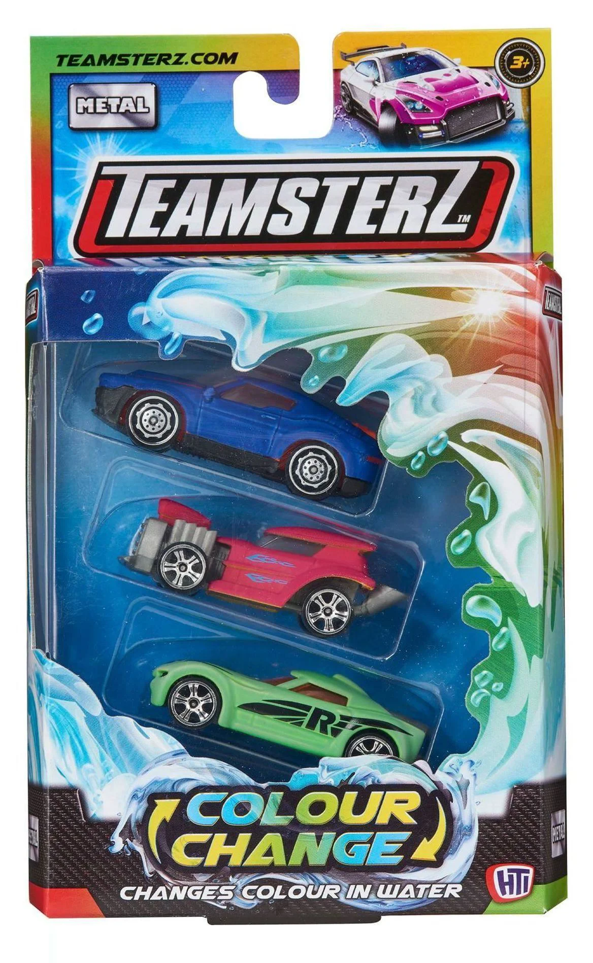 Set de 3 masinute cu schimbare de culoare HTI Teamsterz S/M foto