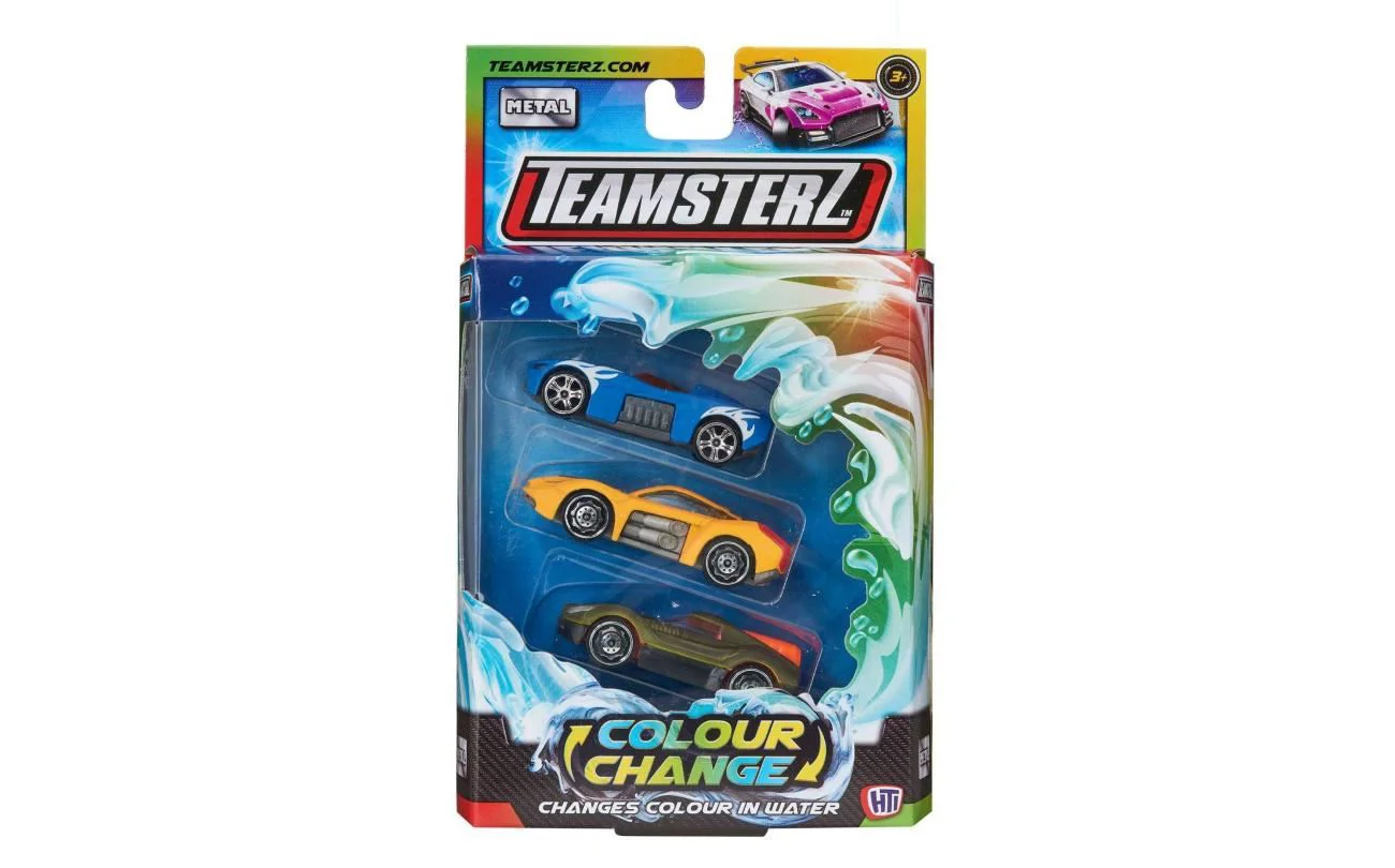 Set de 3 masinute cu schimbare de culoare HTI Teamsterz S/M foto