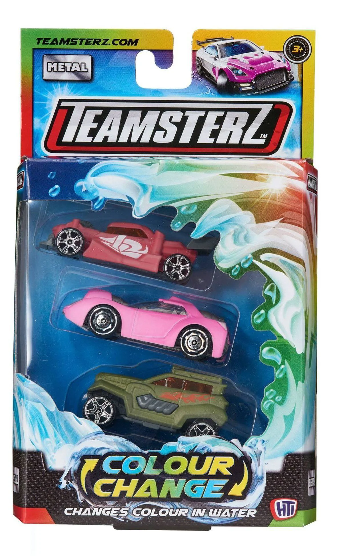 Set de 3 masinute cu schimbare de culoare HTI Teamsterz S/M foto