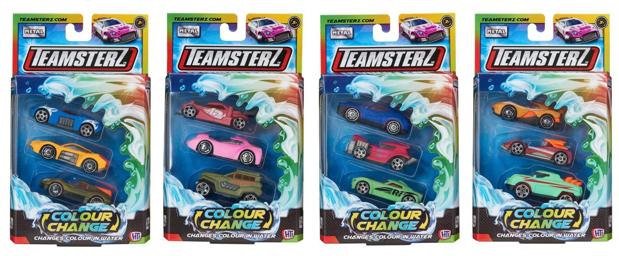 Set de 3 masinute cu schimbare de culoare HTI Teamsterz S/M foto