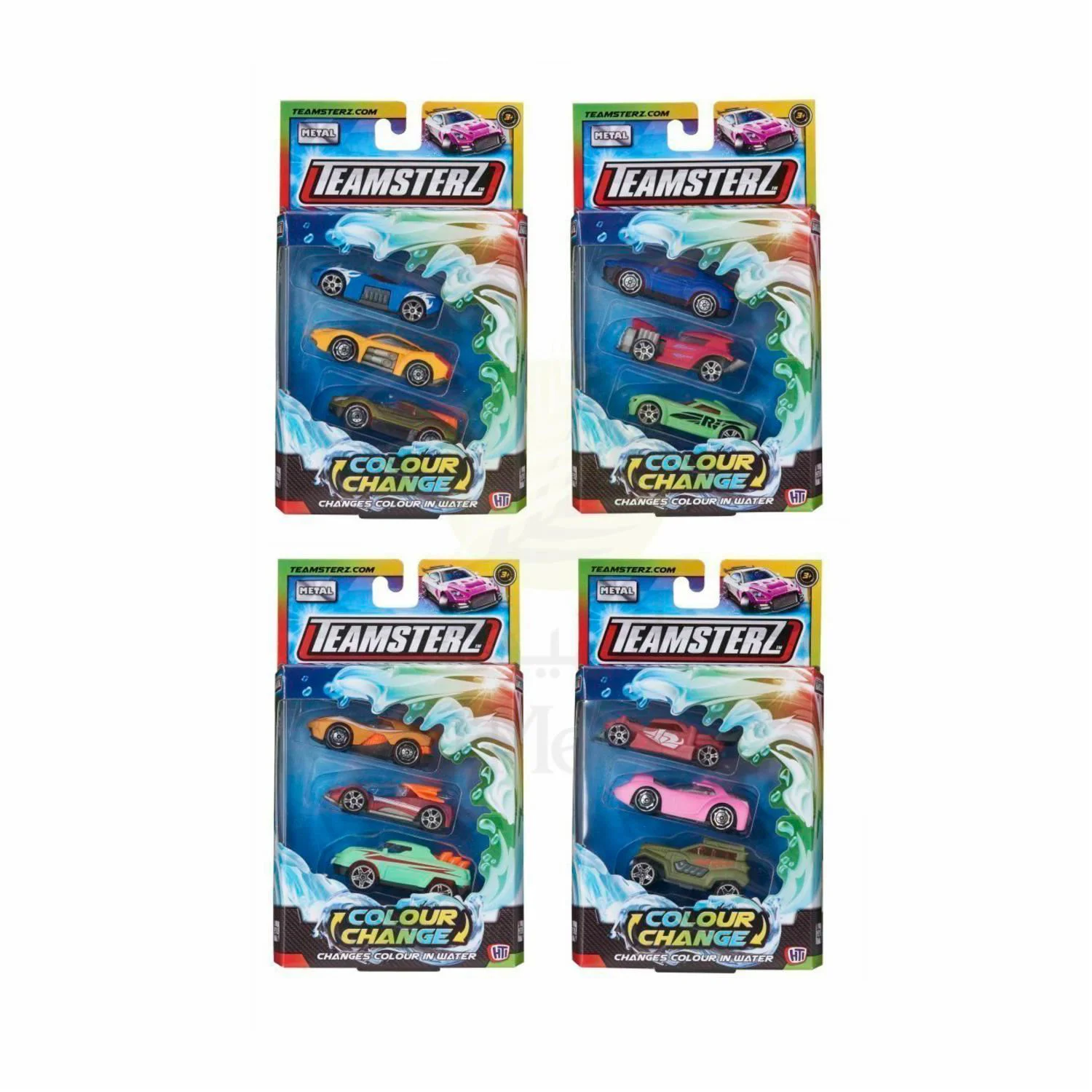 Set de 3 masinute cu schimbare de culoare HTI Teamsterz S/M foto
