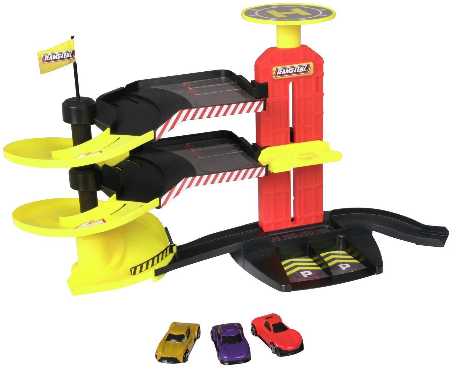 Set de joaca HTI Teamsterz Garaj cu 2 masinute si elicopter foto