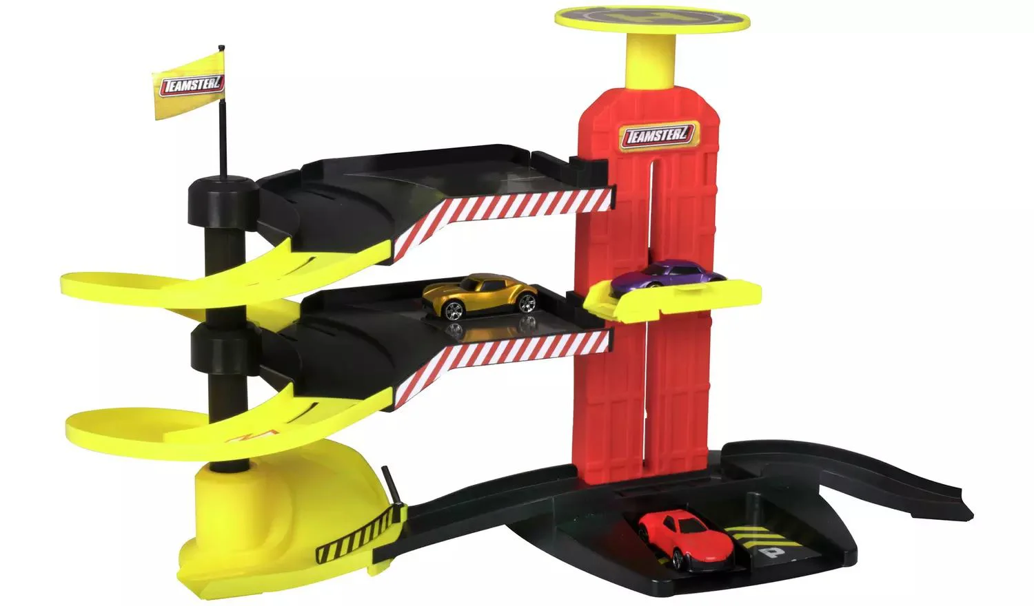 Set de joaca HTI Teamsterz Garaj cu 2 masinute si elicopter foto