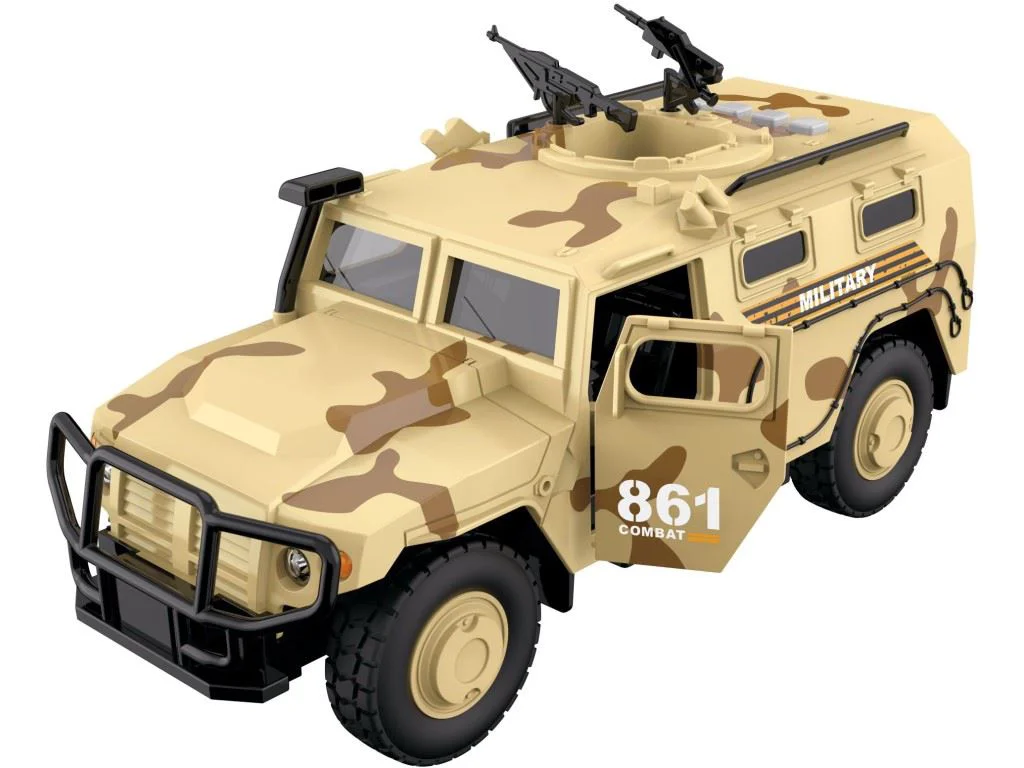 Vehicul blindat militar cu inertie Wenyi cu lumini, sunete si usi mobile, 1:16 foto
