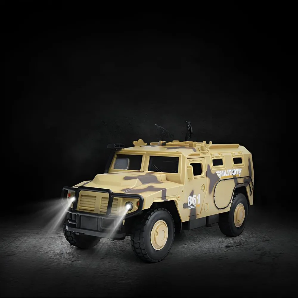 Vehicul blindat militar cu inertie Wenyi cu lumini, sunete si usi mobile, 1:16 foto