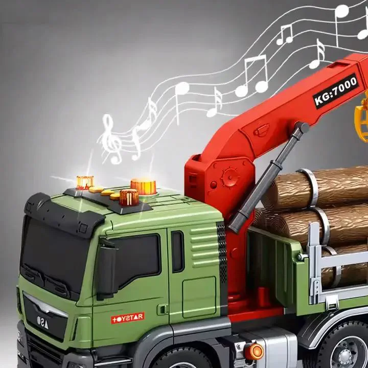 Camion cu inertie Wenyi cu lemne, lumini si sunete, 1:10 foto