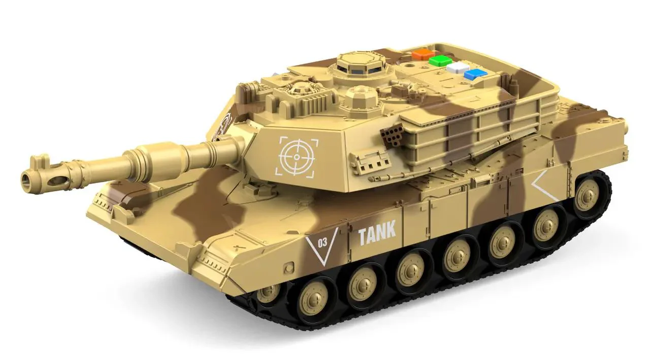 Tanc militar cu inertie si camuflaj Wenyi cu lumina si sunet, 1:16 foto
