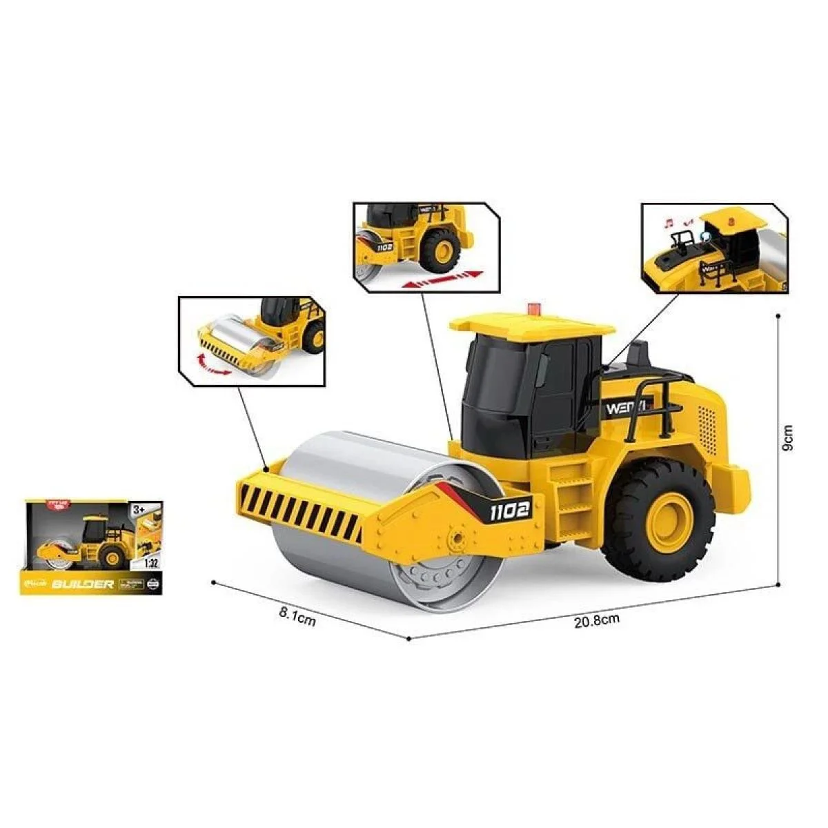 Masina cu frictiune Wenyi Cilindru compactor, 1:20 foto