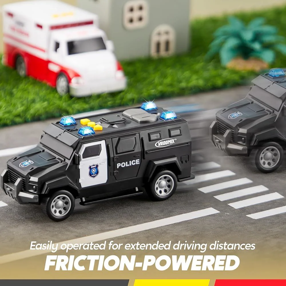Jeep de politie cu frictiune Wenyi cu lumini si sunete, 1:32 foto