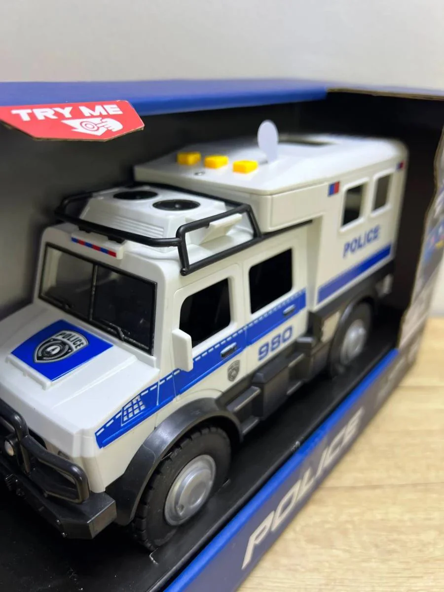 Jeep de politie cu inertie Wenyi cu lumini, sunete si usi mobile, 1:16 foto