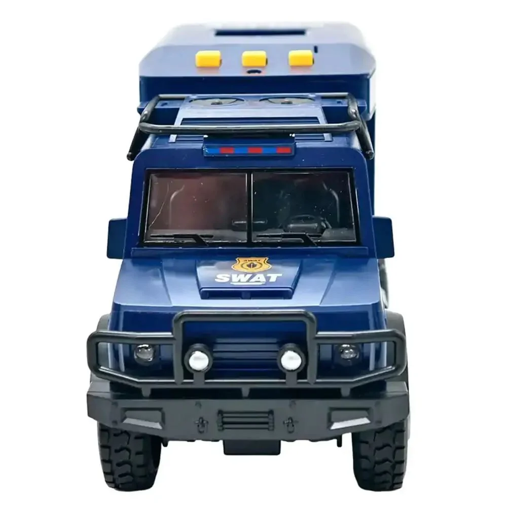 Jeep de politie cu inertie Wenyi cu lumini, sunete si usi mobile, 1:16 foto