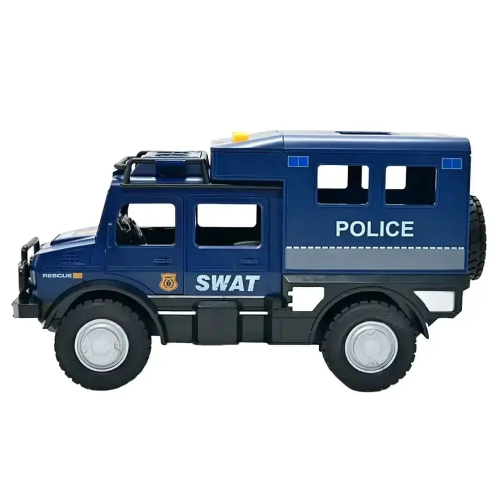 Jeep de politie cu inertie Wenyi cu lumini, sunete si usi mobile, 1:16 foto