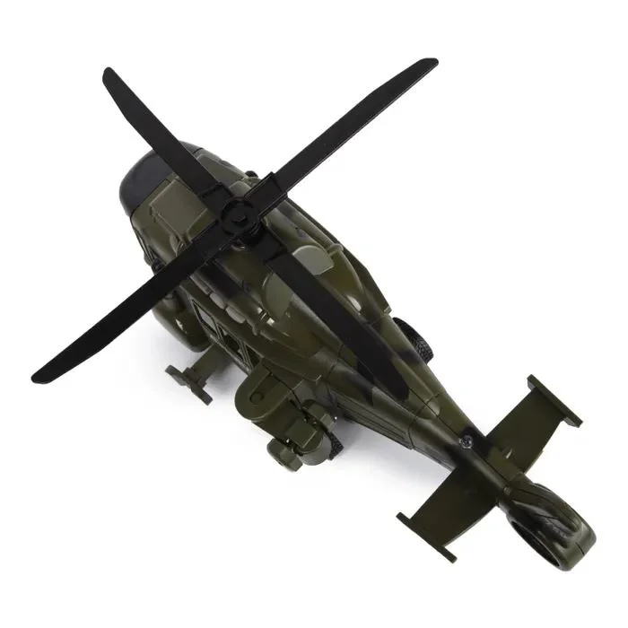 Военный вертолет Wenyi со светом, звуком и инерционным механизмом, 1:16 foto