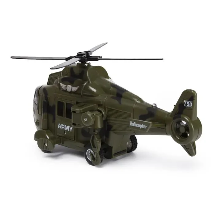 Военный вертолет Wenyi со светом, звуком и инерционным механизмом, 1:16 foto