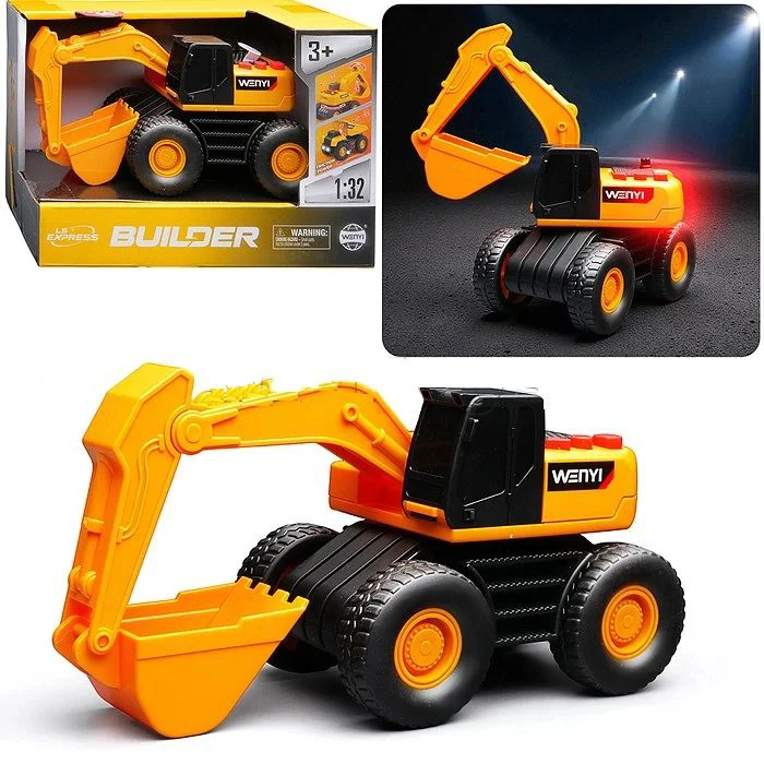 Excavator cu frictiune Wenyi cu lumini si sunete, 1:32 foto