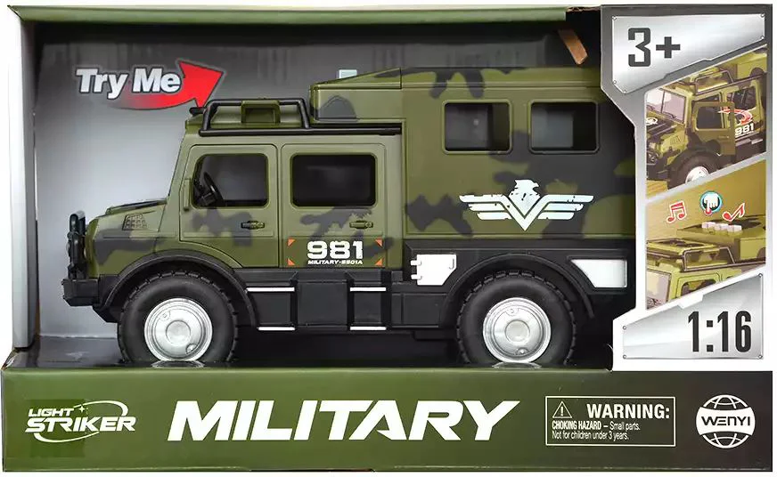 Masina militara blindata cu inertie Wenyi Camuflaj verde cu lumini si sunete, 1:16 foto