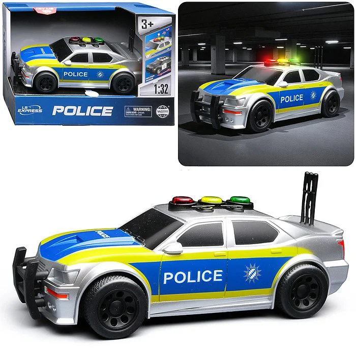 Masina de politie cu frictiune Wenyi cu lumini si sunete, 1:32 foto