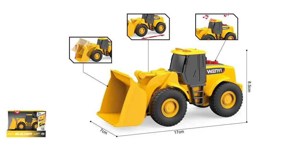 Buldozer cu frictiune Wenyi cu lumini si sunete, 1:32 foto