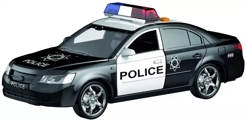 Masina de politie cu inertie Wenyi cu lumini si sunete, 1:16 foto