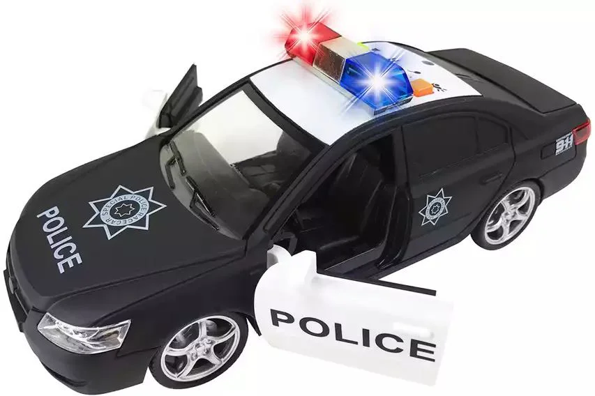 Masina de politie cu inertie Wenyi cu lumini si sunete, 1:16 foto
