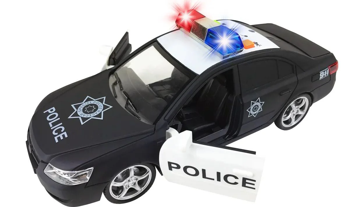 Masina de politie cu inertie Wenyi cu lumini si sunete, 1:16 foto