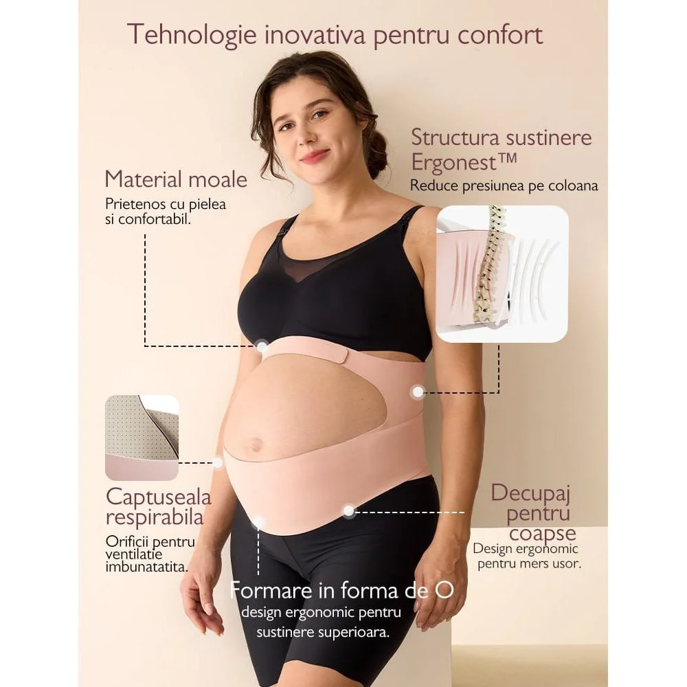 Banda de sustinere pentru gravide Momcozy Skin, marimea XL foto