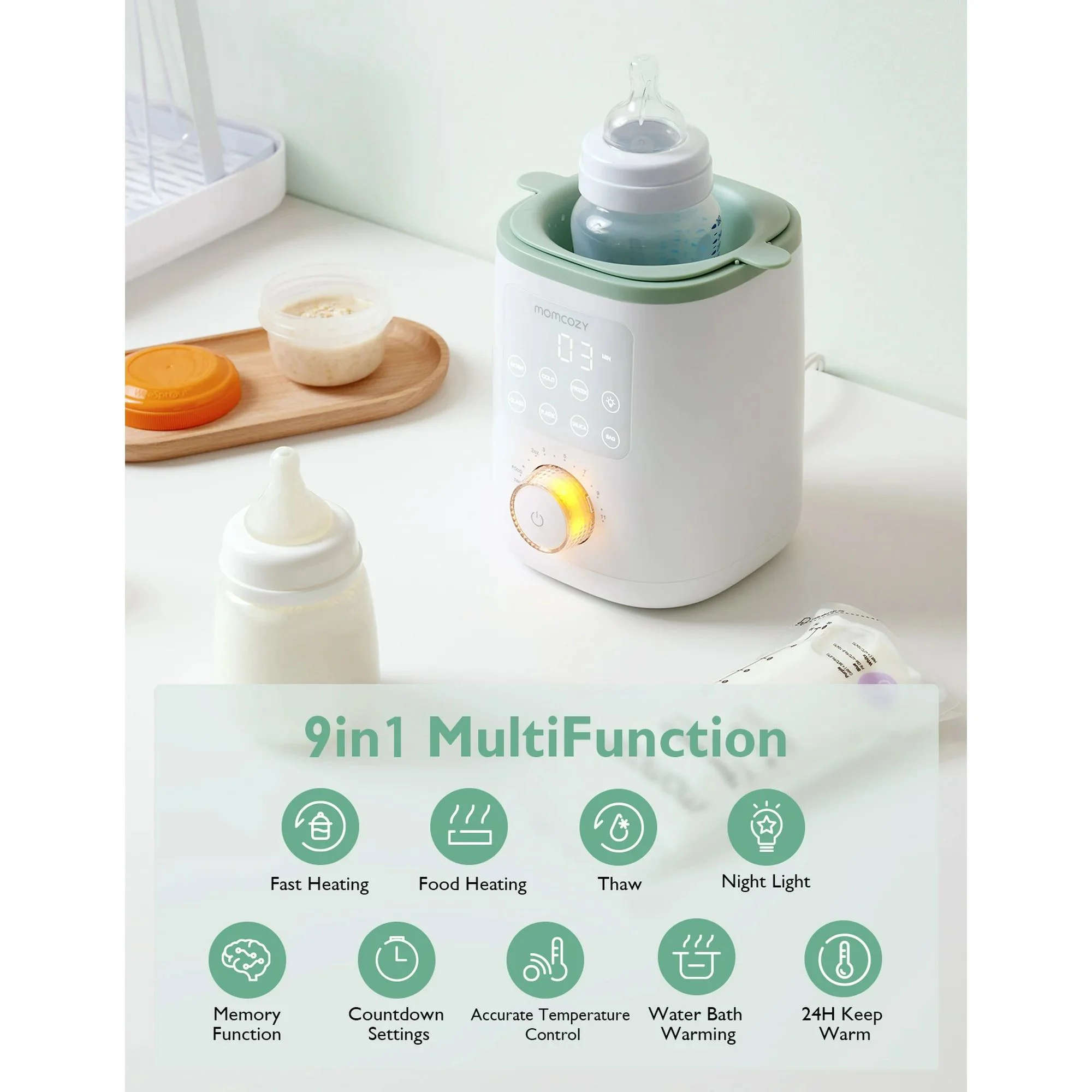 Incalzitor pentru biberoane 4 in 1 Momcozy Nutri Smart foto