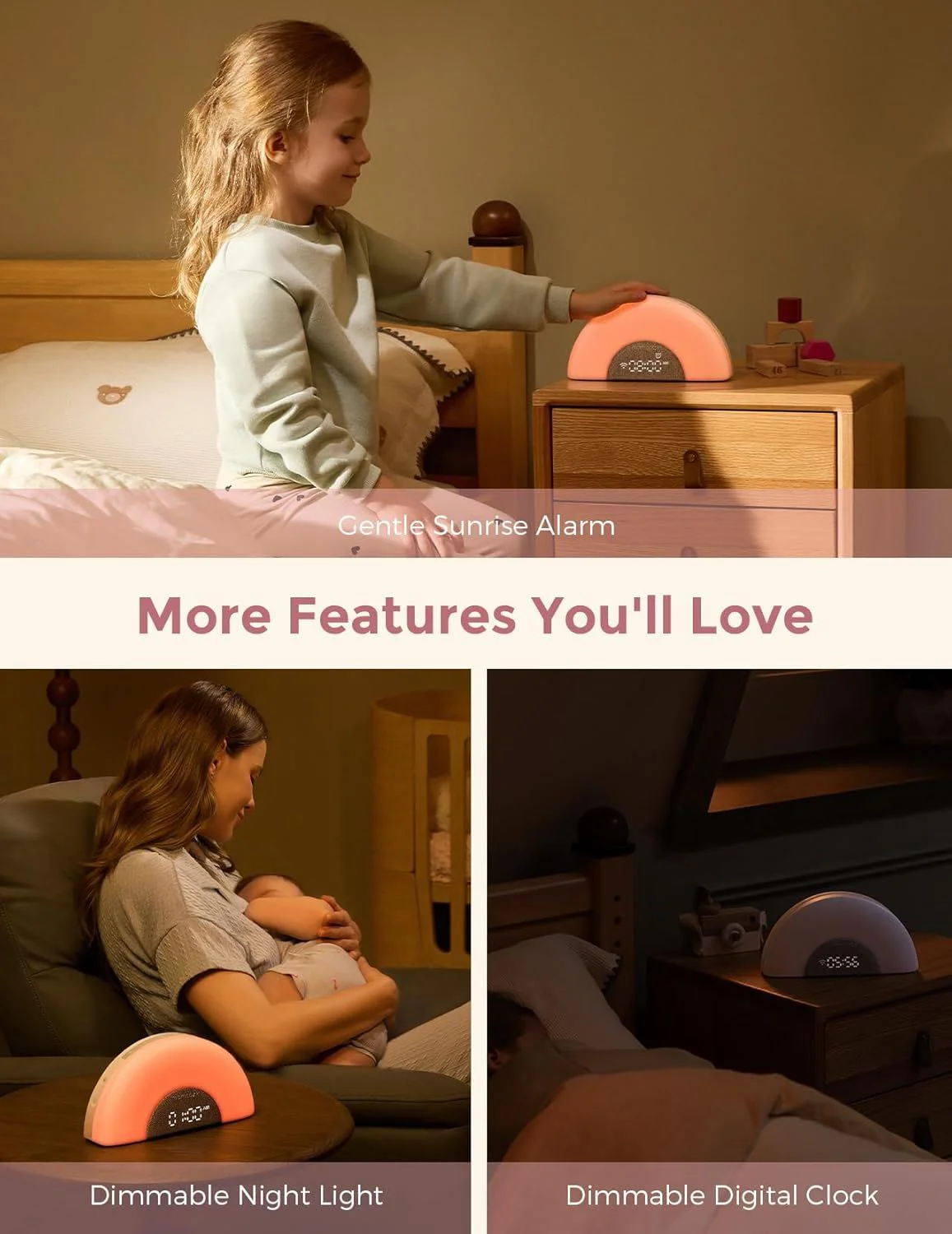 Ночник с успокаивающими звуками Momcozy Rainbow Grey foto