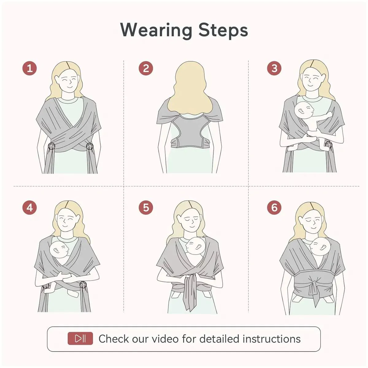 Sling Momcozy Wrap Grey foto
